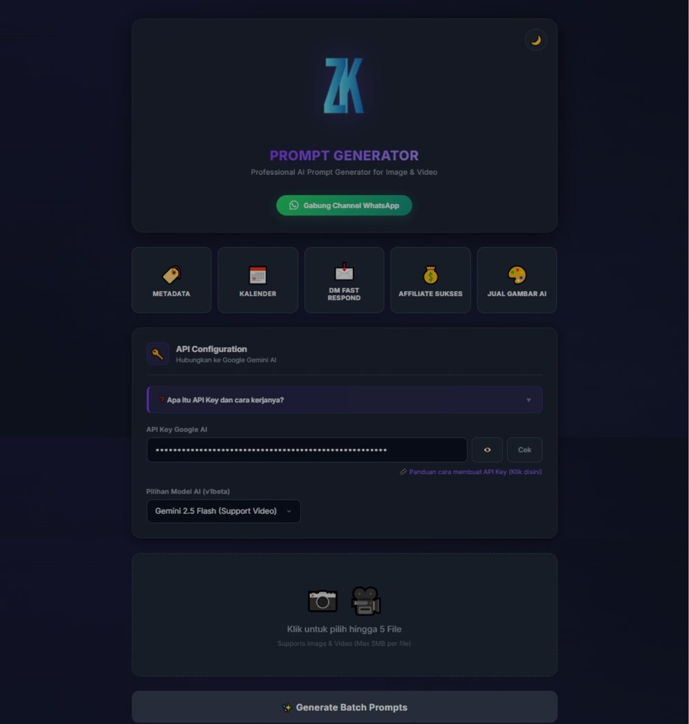Tampilan ZK Prompt Generator